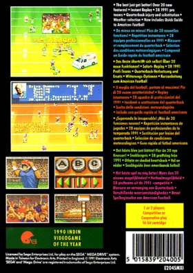 John Madden Football - Pro Football (Japan) box cover back